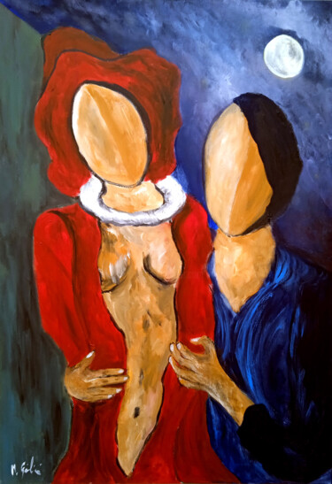 Pittura intitolato "Gli amanti - Op. 1" da Michele Giuliani, Opera d'arte originale, Acrilico