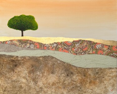 Painting titled "Riqueza de un mundo…" by Marisol Paltré, Original Artwork, Collages Mounted on Wood Stretcher frame