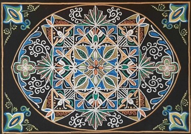 Dessin intitulée "VISION FLORALE" par Karima Cresp, Œuvre d'art originale, Acrylique