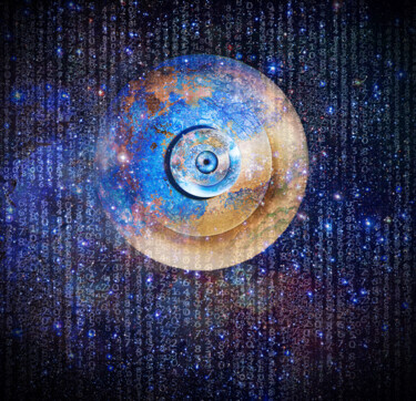 Arts numériques intitulée "oeil/terre/matrice" par Philippe Cadet, Œuvre d'art originale, Collage numérique