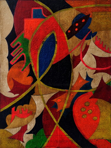 Pittura intitolato "Senza titolo" da Antonio Minervini, Opera d'arte originale, Acrilico Montato su Altro pannello rigido