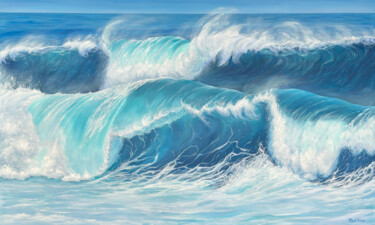 Peinture intitulée "Dance of the Waves" par Inna Martynenko, Œuvre d'art originale, Huile