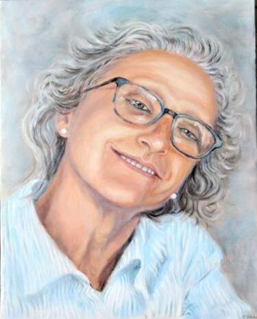 Schilderij getiteld "Ritratto di Federic…" door Oxana Sakharzeva, Origineel Kunstwerk, Olie Gemonteerd op Frame voor houten…