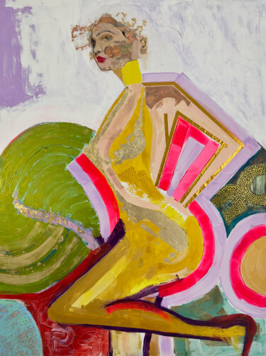 Malerei mit dem Titel "Trésor, die Frau in…" von Eda Groneberg, Original-Kunstwerk, Acryl