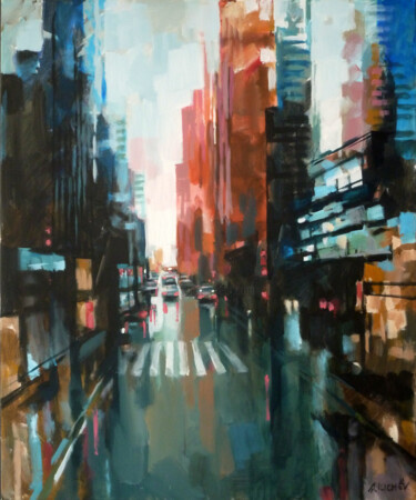 Картина под названием "DOWNTOWN_2" - Aleksandr Ilichev, Подлинное произведение искусства, Акрил