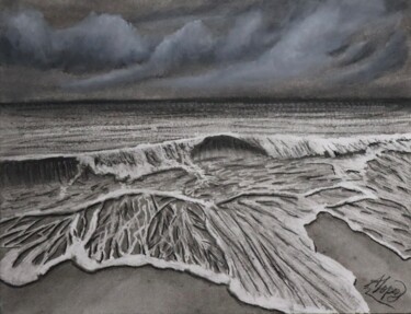Dessin intitulée "Bright hope" par Alicia Lopez, Œuvre d'art originale, Fusain