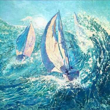 Peinture intitulée "Sound of the sea" par Iryna Makhovska, Œuvre d'art originale, Acrylique Monté sur Châssis en bois