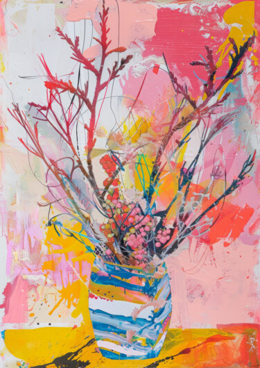 Arte digitale intitolato "Flower splash" da Valentina Strunevich, Opera d'arte originale, Acrilico