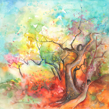 Peinture intitulée "Women And Trees 13" par Miki De Goodaboom, Œuvre d'art originale, Aquarelle