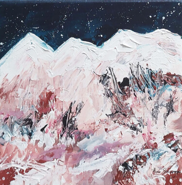 Les étoiles sur les montagnes - tableau abstrait montagnes Malerei mit dem Titel "Les étoiles sur les…" von Âme Sauvage, Original-Kunstwerk, Acryl Auf Keilrahmen aus Holz montiert
