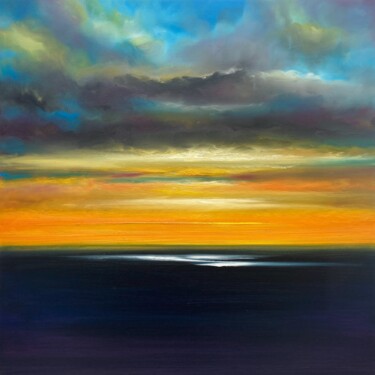 Painting titled "Shine Like Gold in…" by Julia Everett, Original Artwork, Oil Mounted on Wood Stretcher frame
