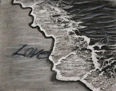 제목이 "Love 027"인 그림 Alicia Lopez로, 원작, 숯