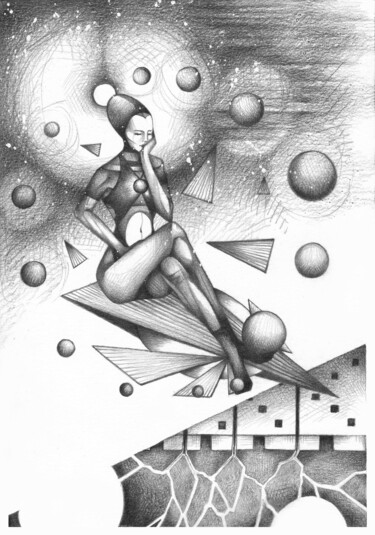Osservati dall'alto 图画 标题为“Osservati dall'alto” 由O-Hido Sonia Art, 原创艺术品, 石墨