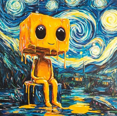 绘画 标题为“Vincent Van Drippy” 由Laurent Perazza, 原创艺术品, 丙烯 安装在木质担架架上