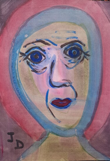 Autoportrait du 14-9-99 Peinture intitulée "Autoportrait du 14-…" par Jacques Desvaux (JD), Œuvre d'art originale, Acrylique