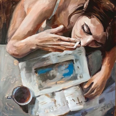 Выходной Pintura titulada "Выходной" por Elena Skurnikova, Obra de arte original, Oleo Montado en Bastidor de camilla de madera