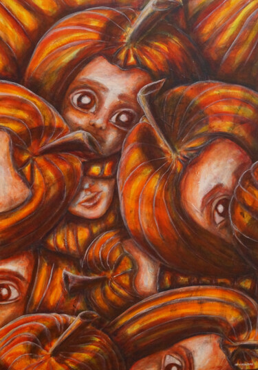 绘画 标题为“In the crowd, serie…” 由An Viaznikova, 原创艺术品, 丙烯 安装在木质担架架上