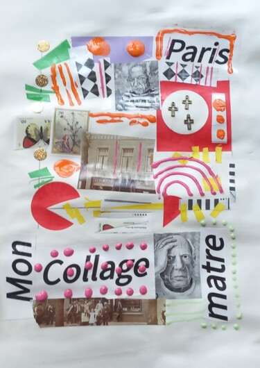 Collages titled "Mon matre" by Ronnie Kolner, Original Artwork, Collages