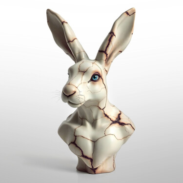 Arts numériques intitulée "Le Lapin et le Corb…" par Karine Garelli (Reds Robin), Œuvre d'art originale, Image générée par l…