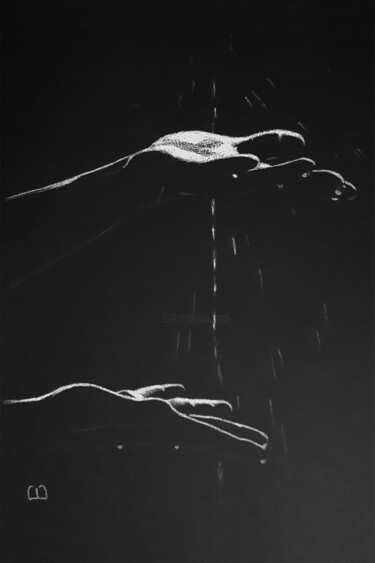 Dessin intitulée "Des mains pour l'eau" par Aurélia Brunet, Œuvre d'art originale, Pastel