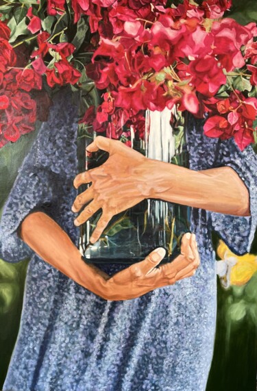 Painting titled "L'accueil 1" by 2l, Original Artwork, Oil