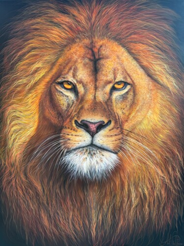 Schilderij getiteld "lion d faer" door Artak Galstyan, Origineel Kunstwerk, Olie