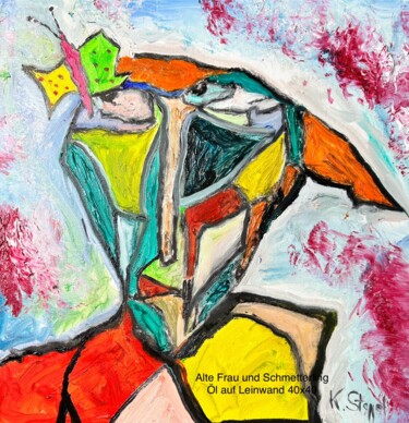 绘画 标题为“Alte Frau und Schme…” 由Klaus Professor Stoppel, 原创艺术品, 油