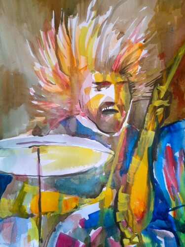 绘画 标题为“Drum energy” 由Alexey Zhucovsky, 原创艺术品, 水彩