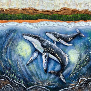 Silence of the Ocean 绘画 标题为“Silence of the Ocean” 由Yuliia Kiselova, 原创艺术品, 丙烯