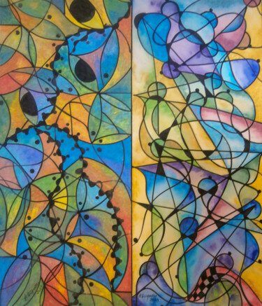Pintura titulada "Novos tempos-OUT-004" por Antonio Guimaraes, Obra de arte original, Acrílico