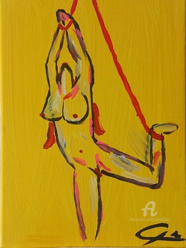 Painting "Trajet" 绘画 标题为“Painting "Trajet"” 由Rikortgallery, 原创艺术品, 丙烯 安装在其他刚性面板上