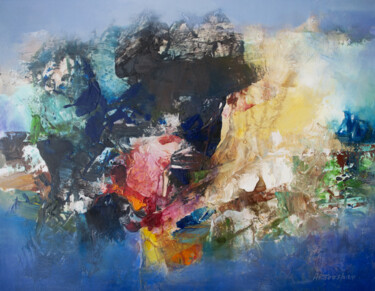 Abstrait-53-24 Peinture intitulée "Abstrait-53-24" par Artoosh Mouradian, Œuvre d'art originale, Acrylique Monté sur Châssis en bois