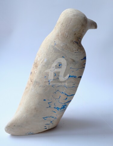 Sculpture titled "Manchot vagues" by Viviane Thelen, Original Artwork, Clay