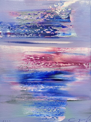 Painting titled "Reflections, 22" by Katsiaryna Sumarava, Original Artwork, Oil Mounted on Wood Stretcher frame