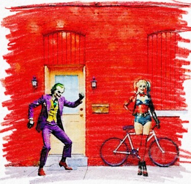 "Joker & Quinn: Delirious Duo" 数字艺术 标题为“"Joker & Quinn: Del…” 由Deep & Dawn, 原创艺术品, 数字油画