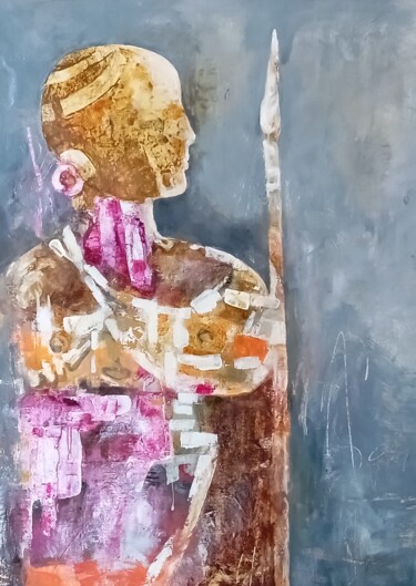 绘画 标题为“Native african 1” 由Juvenal Barbosa, 原创艺术品, 丙烯