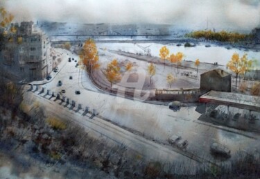 I don`t miss you in Belgrade 54x90cm 2024 Ζωγραφική με τίτλο "I don`t miss you in…" από Nenad Kojić, Αυθεντικά έργα τέχνης, Ακουαρέλα