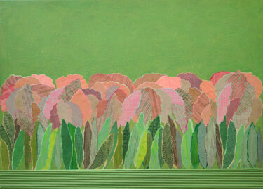 Painting titled "Rosée 2" by Marie-Joëlle Cherqui, Original Artwork, Acrylic Mounted on Wood Stretcher frame