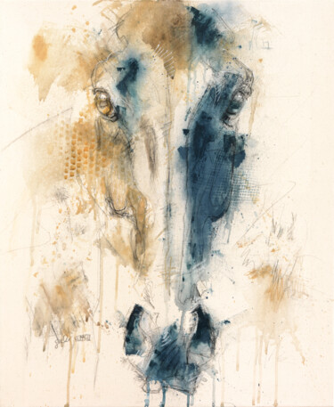 绘画 标题为“Face à face 62t” 由Benedicte Gele, 原创艺术品, 丙烯 安装在木质担架架上