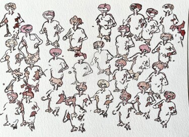 Dessin intitulée "Hit Tea" par Chris.Sopena, Œuvre d'art originale, Stylo gel