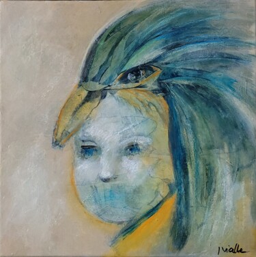 绘画 标题为“L'oiseau” 由Isabelle Vialle, 原创艺术品, 丙烯 安装在木质担架架上