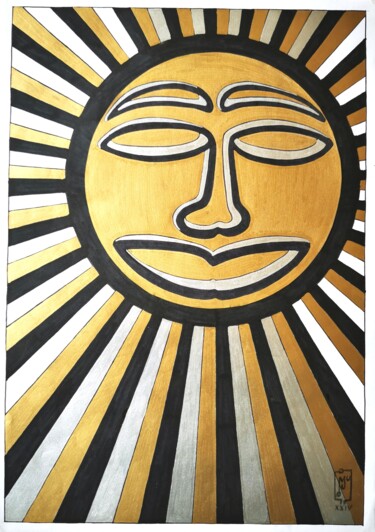 Dessin intitulée "dark sun" par Do.M.Ju, Œuvre d'art originale, Marqueur