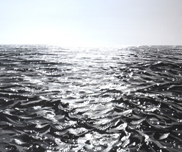 Картина под названием "Ocean. Light 36" - Iryna Kastsova, Подлинное произведение искусства, Акрил Установлен на Деревянная р…