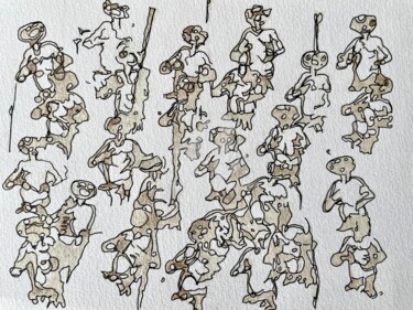 Dessin intitulée "Hit Tea 1" par Chris.Sopena, Œuvre d'art originale, Stylo gel