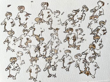 Dessin intitulée "Hit Tea 2" par Chris.Sopena, Œuvre d'art originale, Stylo gel