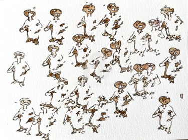 Dessin intitulée "Hit Tea 3" par Chris.Sopena, Œuvre d'art originale, Stylo gel