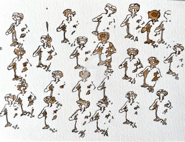 Dessin intitulée "Hit Tea 4" par Chris.Sopena, Œuvre d'art originale, Stylo gel