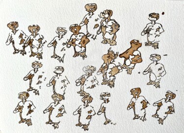 Dessin intitulée "Hit Tea 5" par Chris.Sopena, Œuvre d'art originale, Stylo gel