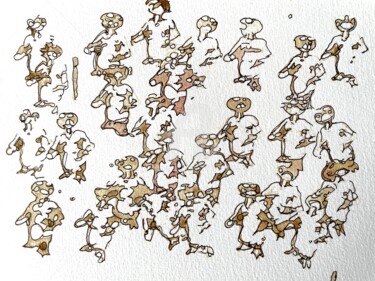 Dessin intitulée "Hit Tea 6" par Chris.Sopena, Œuvre d'art originale, Stylo gel