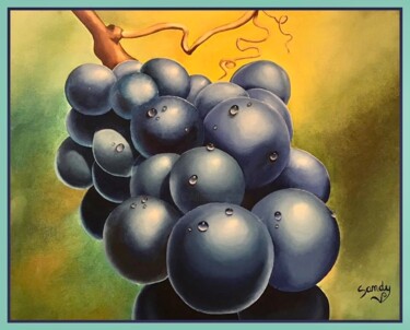 Peinture intitulée "Grappe de grâce" par Sandy Véran, Œuvre d'art originale, Huile Monté sur Châssis en bois